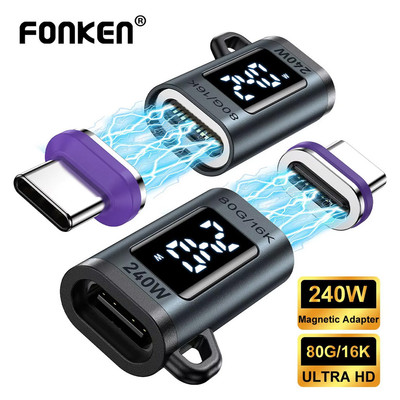 Fonken PD240W Từ Type-C Adapter 24Pin Màn Hình Hiển Thị Kỹ Thuật Số 80Gbps / 16K Truyền Video Cho Điện Thoại Laptop