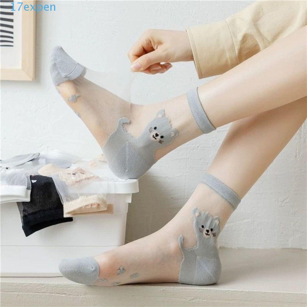 Đôi Tất Lụa Mèo EXPEN - Siêu Mỏng, Chống Trơn Trượt, Trong Suốt