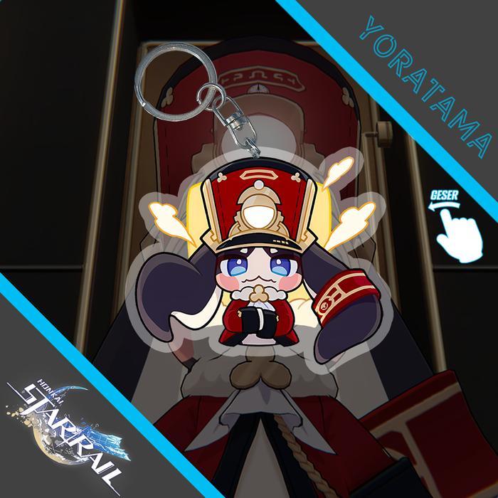 Gantungan Kunci Honkai Star Rail HSR Cyrene Phainon March, Keychain Anime Lucu - Pompom Gacha