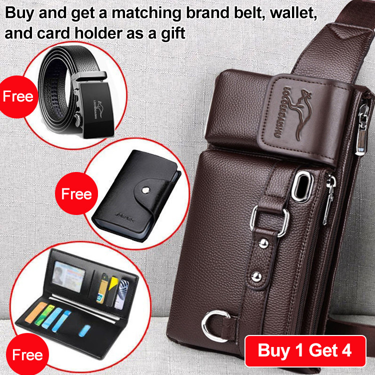 [Large Capacity] Trendy Crossbody Bag for Men and Women Crossbody Bag/Messenger Bag/Shoulder Bag Lea