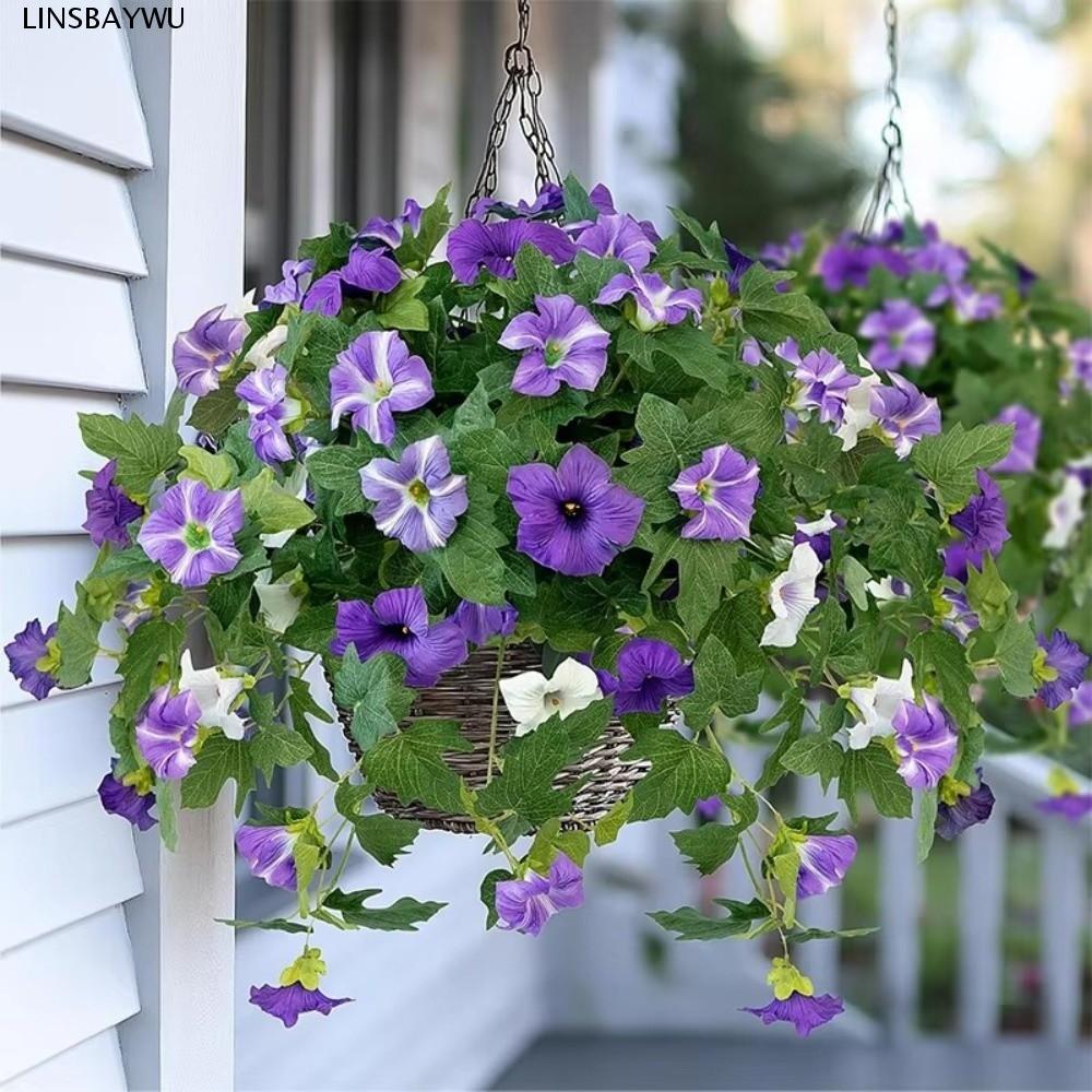 LINSBAYWU Nhân Tạo Morning Glory, Handmade Chống Tia UV Silk Morning Glory Flowers, Cây Cảnh Trang T