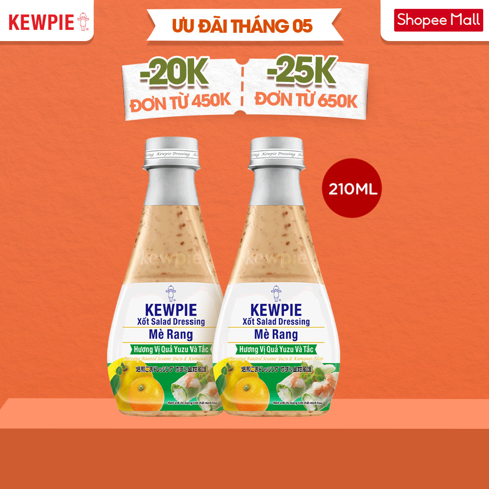 Combo 2 Salad Dressing Mè Rang Kewpie Hương Vị Quả Yuzu & Tắc 210ml