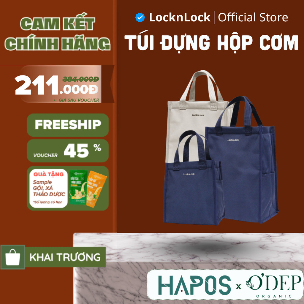 Túi đựng bộ hộp cơm LocknLock Daily Cooler, Table Mat HWB820/ HWB821 - Hàng chính hãng - HAPOS LOF