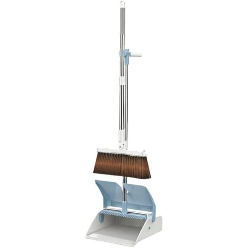 le Broom with Upright Standing Dust pan,Indoor&Outdoor Garbage Collector Sweeper Household Products 