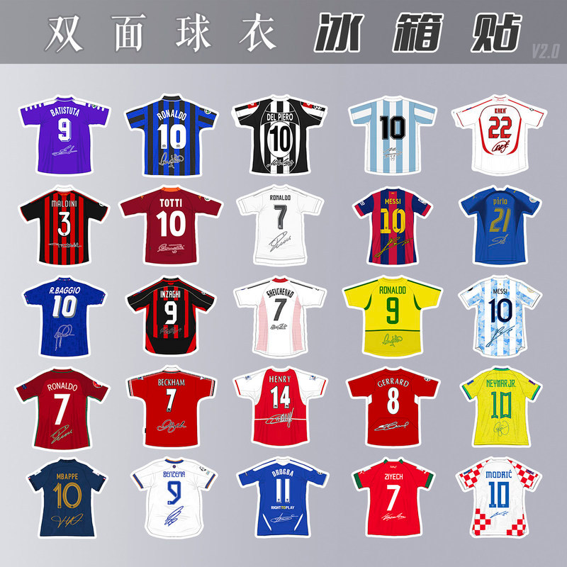 Nam châm tủ lạnh acrylic từ tính hàng hóa quạt sáng tạo có chữ ký của Baggio, Totti, Messi, Cristian