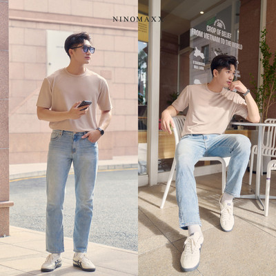 Quần Jean Nam Dáng Tapered Chất Liệu Cotton Co Giãn Thoải Mái NINOMAXX 2407001