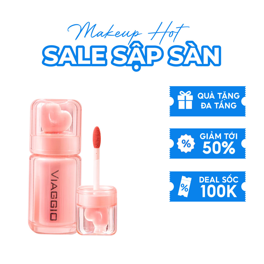 Son Tint Bóng VIAGGIO (3.2g) - Nâng Tông Da, Dưỡng Môi, Phù Hợp Mọi Màu Da