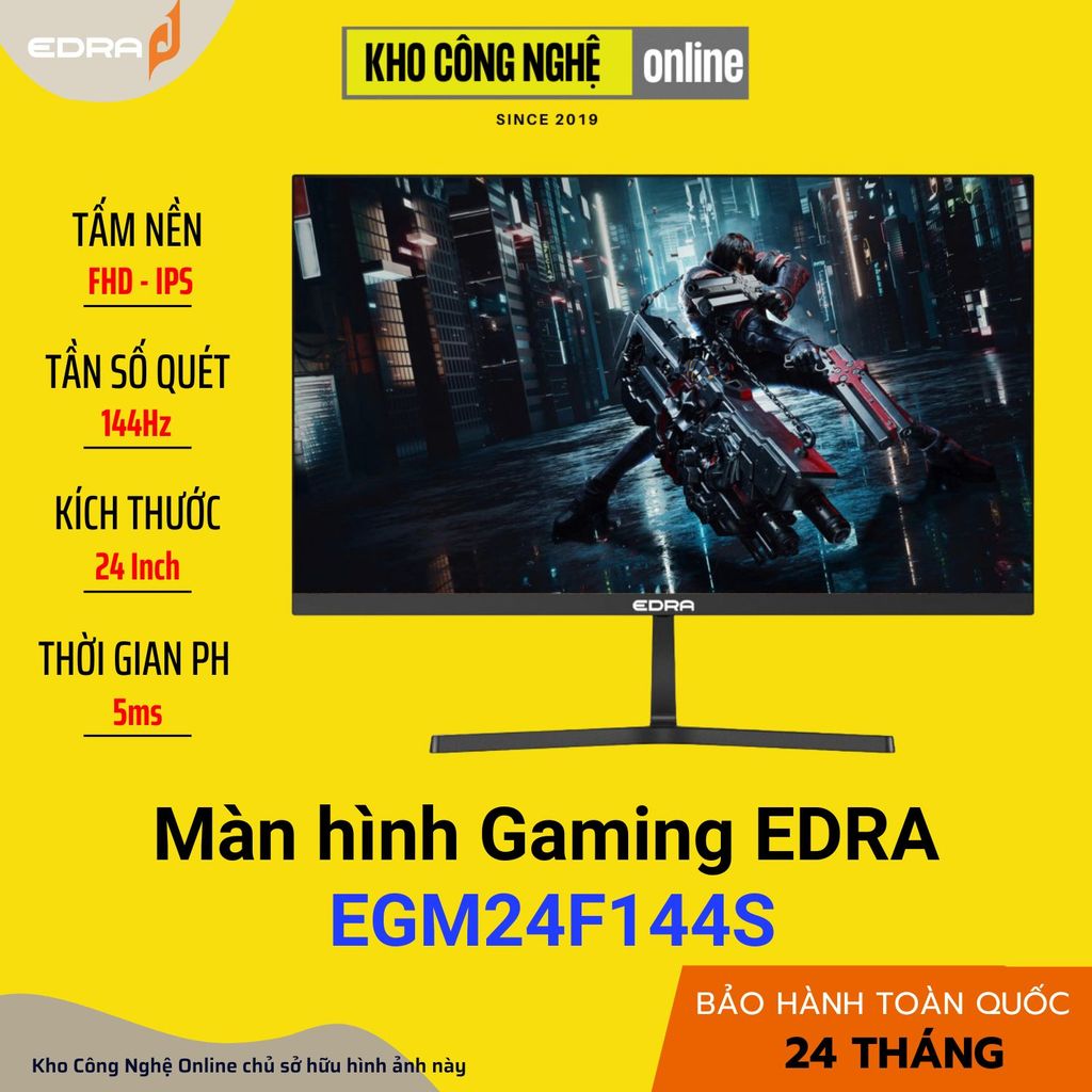 Màn hình gaming EDRA EGM24F144S 24 inch FullHD 144Hz (Hàng Chính Hãng)