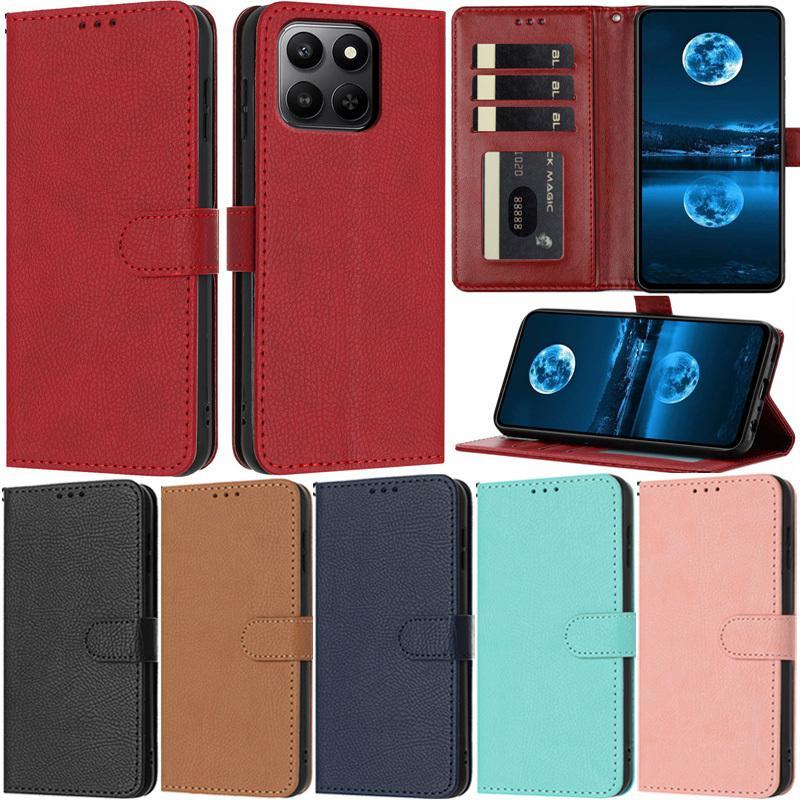 Ví Da Flip Case Họa Tiết Vải Khe Cắm Thẻ Đứng Dành Cho Huawei Honor X5B Plus X8A X7B 90 Pro X6A 90 L