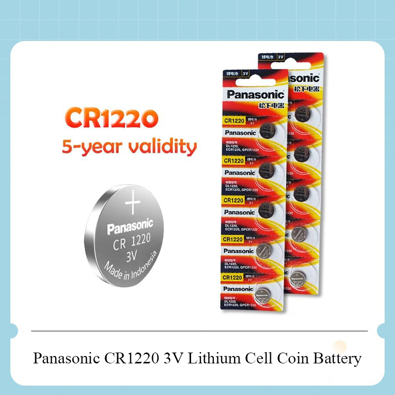Panasonic CR1220 3V Pin Lithium Cell Coin CR1220 Cho Xe Ô Tô Điều Khiển Từ Xa Báo Động Điện, v.v.