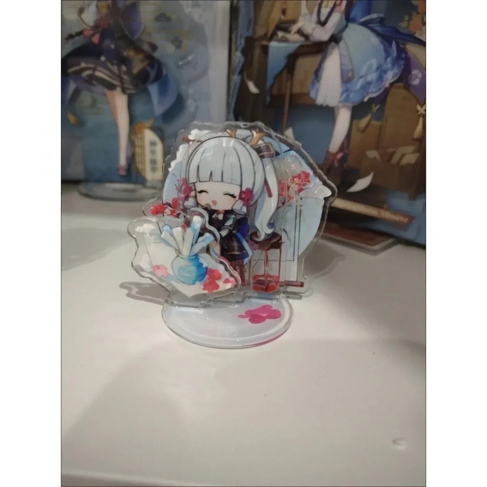 Standee Genshin Impact Kamisato Ayaka mô hình mica acrylic trang trí bàn học quà tặng fan anime chib