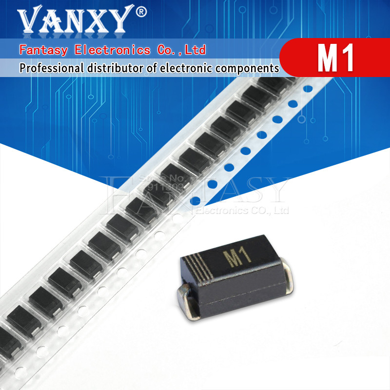 100 CÁI IN4001 DIODE SMA M1 1N4001 SMD 1A 50V Diode chỉnh lưu