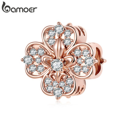Bamoer Charm Iris Clover Mặt dây chuyền DIY cho vòng tay Quà tặng cho nữ