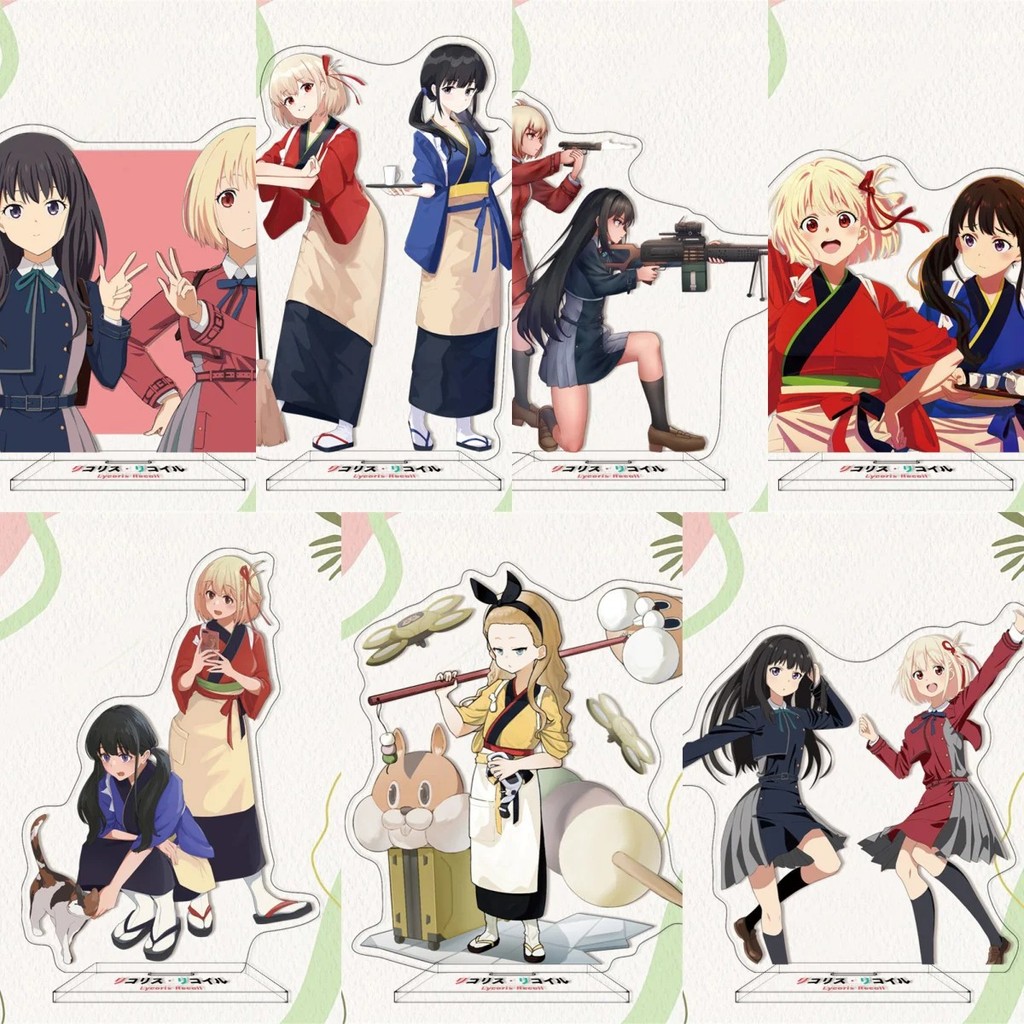 Standee Anime Lycoris Recoil Mô Hình Mica 15cm Trang Trí Bàn Học Chisato Takina Phụ Kiện Manga Quà T