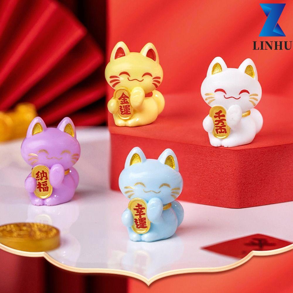 Tượng mèo may mắn LINHU, Phim hoạt hình Tượng mèo may mắn dễ thương, Trang trí phong thủy Tinh tế Sá