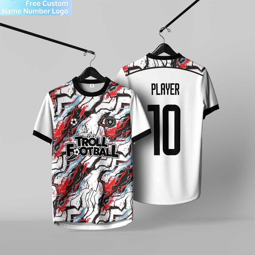 Cổ Retro Futsal Bóng Đá Baju Jersey Tên Tùy Chỉnh Baju Lelaki Viral Jersey Lưới Thoáng Khí Jersey Vả