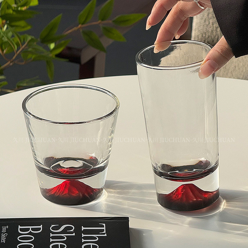 [Cốc bán chạy] Cốc thủy tinh Niche Design Sense Mount Fuji Glass Glass Glass Cup có giá trị cao Kính