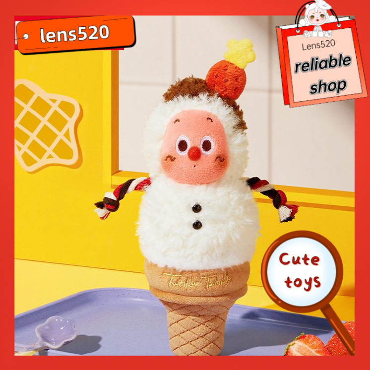 POPMART TWINKLE TWINKLE Moon Gelato Đôi Muỗng Người Tuyết Gelato Mặt Dây Chuyền
