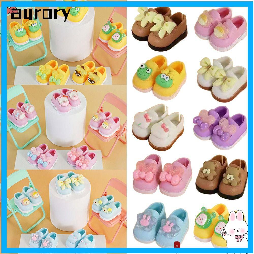 Giày Mini AURORY, Họa Tiết Da Giả Búp Bê Làm Bằng Tay Trang Phục, Phụ Kiện Búp Bê PVC Dễ Thương Giày