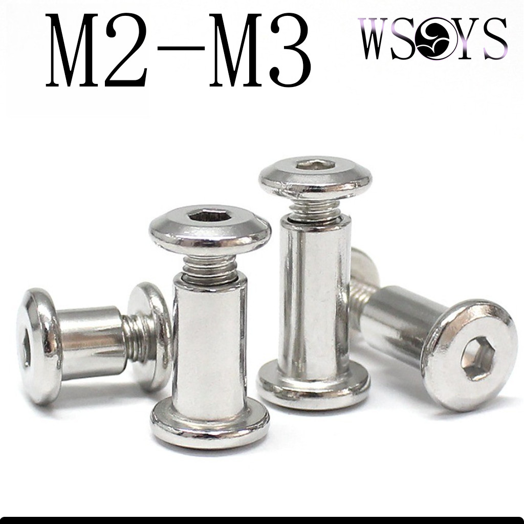 [WSYS-WJ]INOX 304 vít đối khóa đầu bằng lục giác/hex socket furniture connector M2-M3