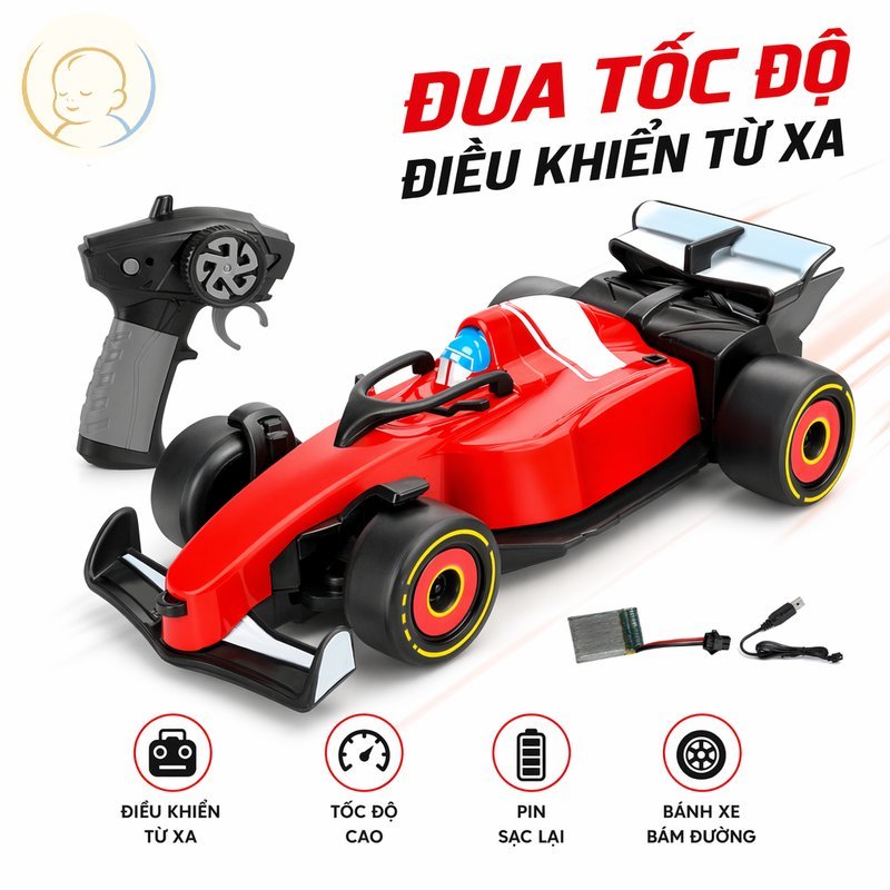 Mini F1 RC Car 2.4G Điều Khiển Từ Xa Đèn LED Sạc ABS Racing Đồ Chơi Trẻ Em Quà Tặng