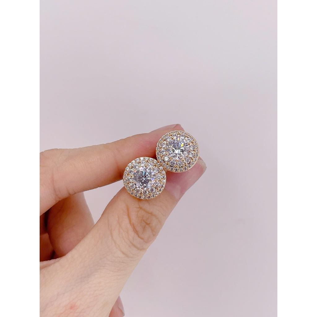 B169 - BÔNG TAI HALO TRÒN PHỐI TẤM SÁNG CHIẾU