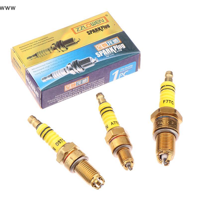OOO 1pcs Spark Plug 3 ba điện cực a7tc d8tc cho GY6 CG 50 70 110 125 150cc xe máy ATV Xe tay ga Dirt