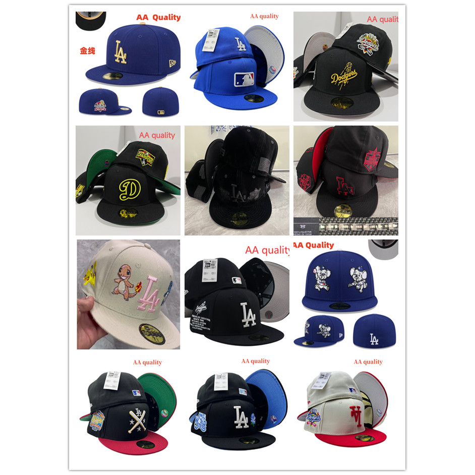 Dodgers Dodgers LA Day Nga Mũ chống nắng chống điều chỉnh Hip-Hop Mũ vành phẳng 59FIFTY Mũ số Mũ đầy