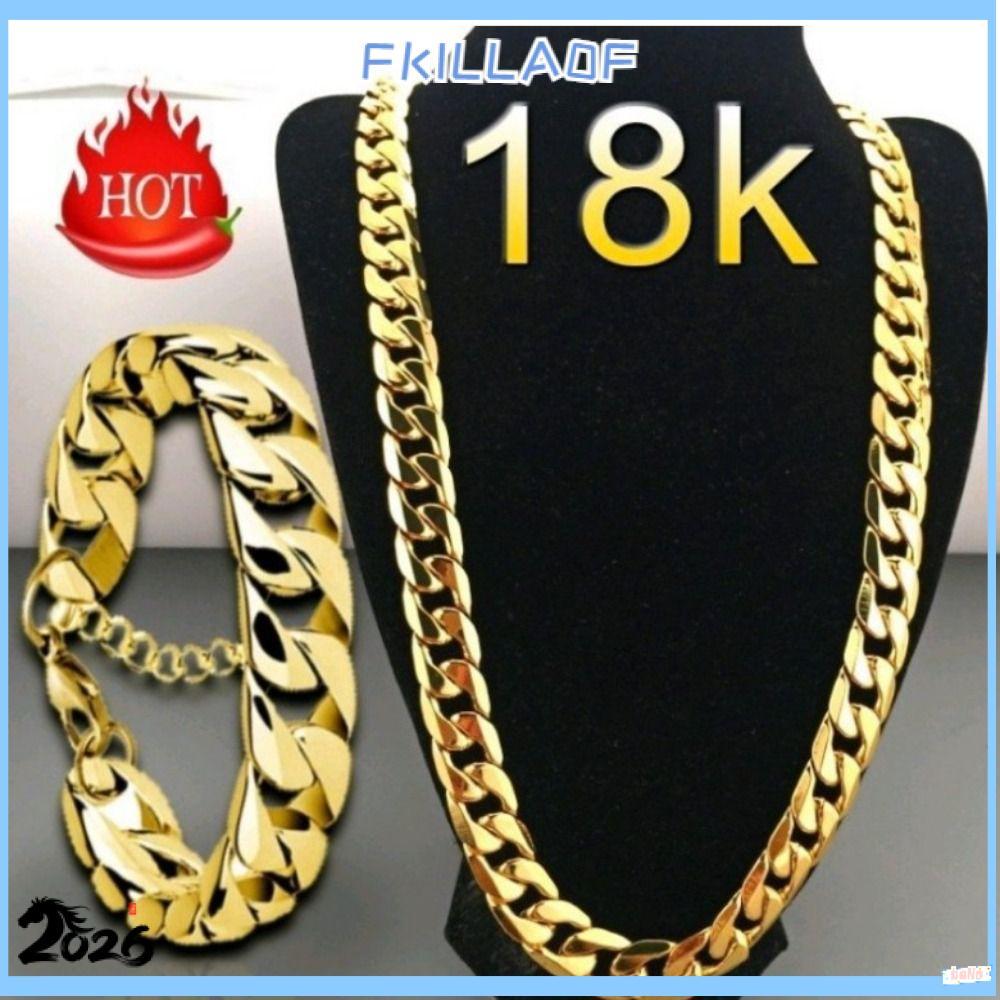 Vòng cổ vàng FKIL 18K, Vòng cổ mạ vàng nhiều kích cỡ vàng 18K, Vòng tay mạ vàng kim loại thời trang 