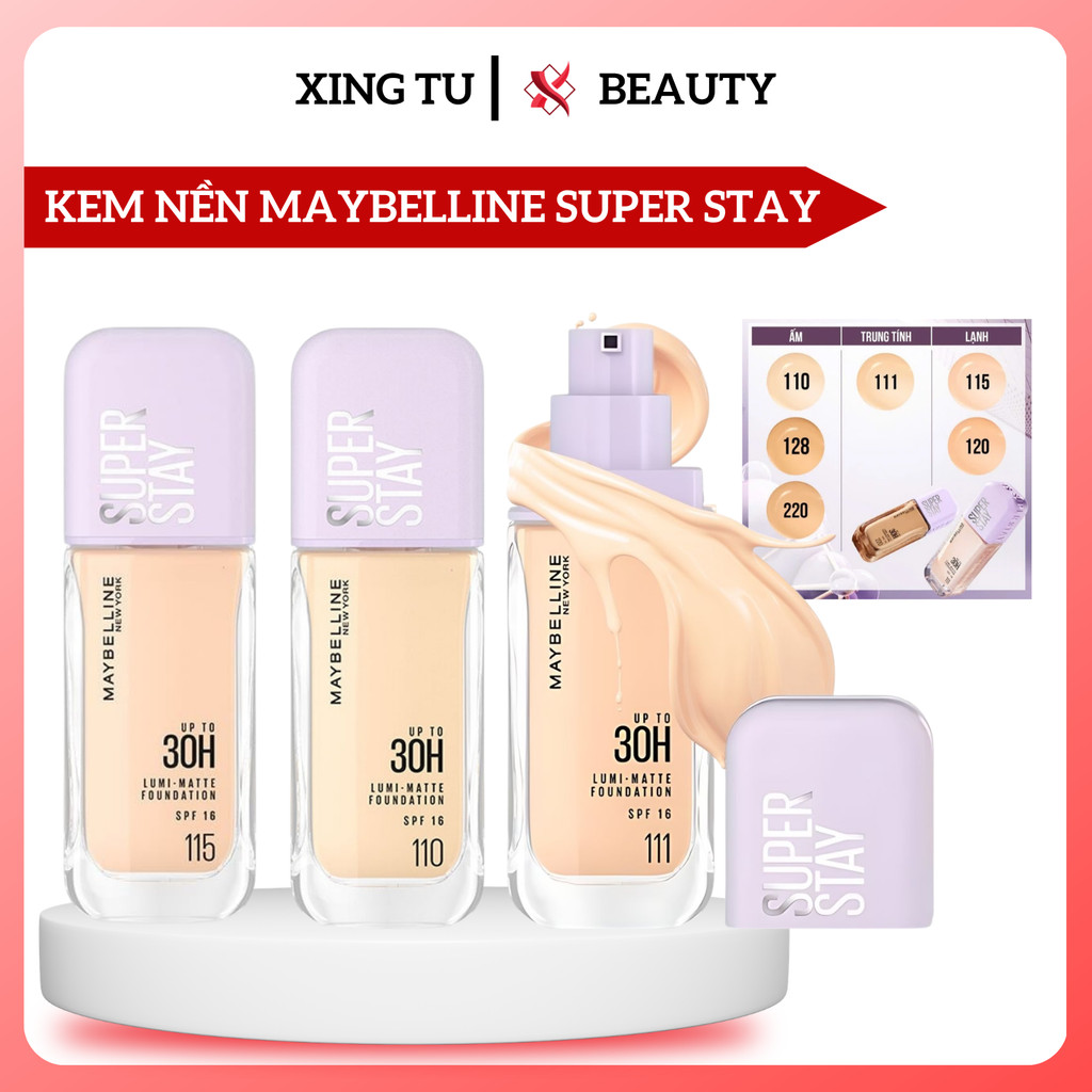 Kem Nền Maybelline Superstay Up To 30H Lumi Matte Foundation 35ml Kem Nền Bắt Sáng Che Phủ Siêu Nhẹ 