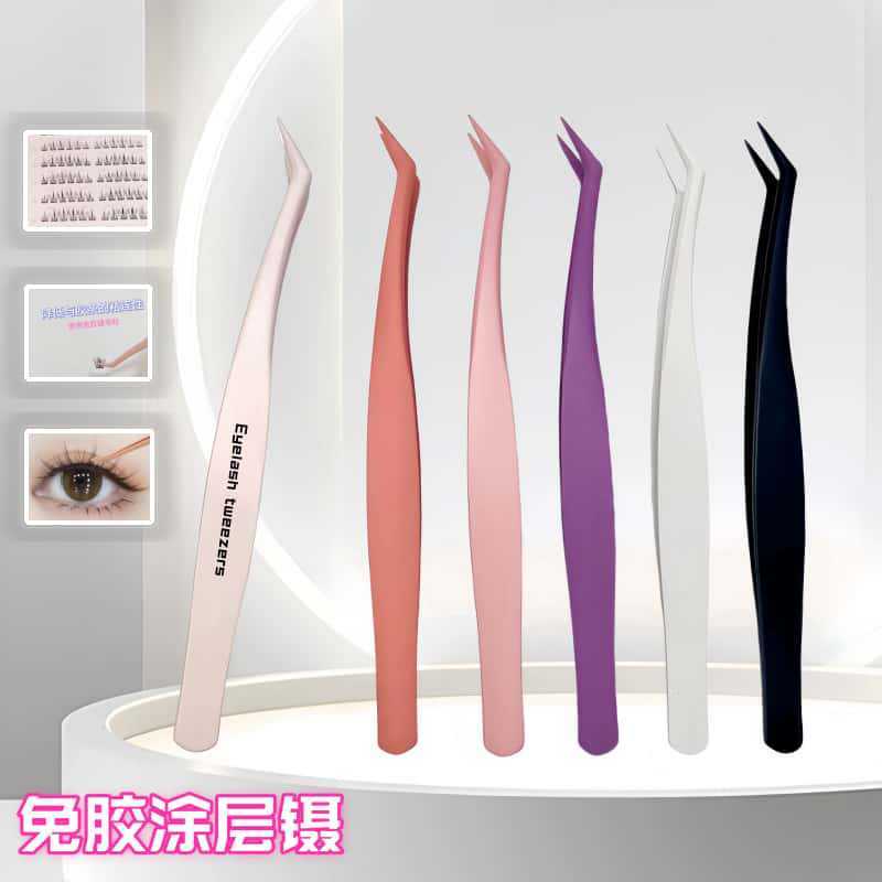 Nhíp Không Trang Điểm Nhíp Viscose Keo Kẹp Dụng Cụ Lông Mi Giả Không Dính Phụ Trợ Chống Mắt Jingmei 