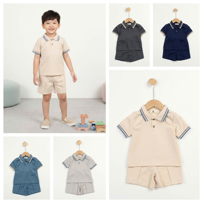 Bộ quần áo LITIBABY mùa hè, ngắn tay cho bé trai từ 12 - 23kg