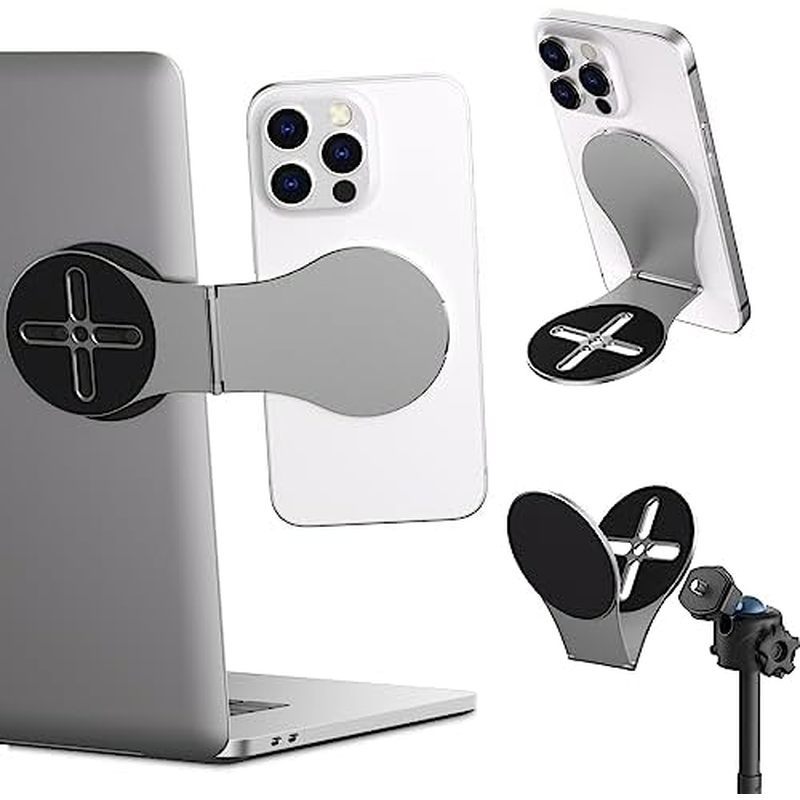 Detachable Magnetic Phone Holder for Laptop & Car, Foldable Desk Phone Stand, Adjustable Magnetic Ph