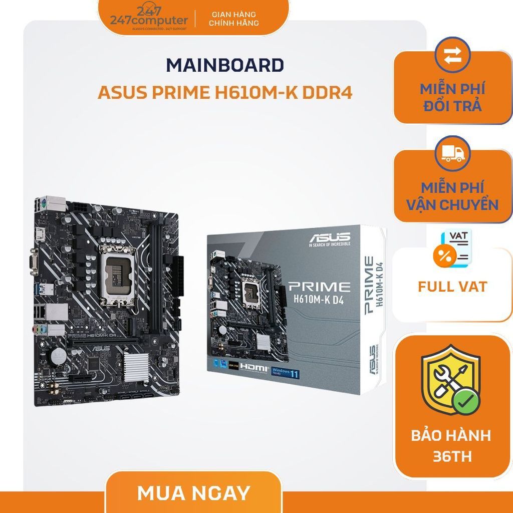 Mainboard ASUS PRIME H610M-K DDR4 - hàng chính hãng