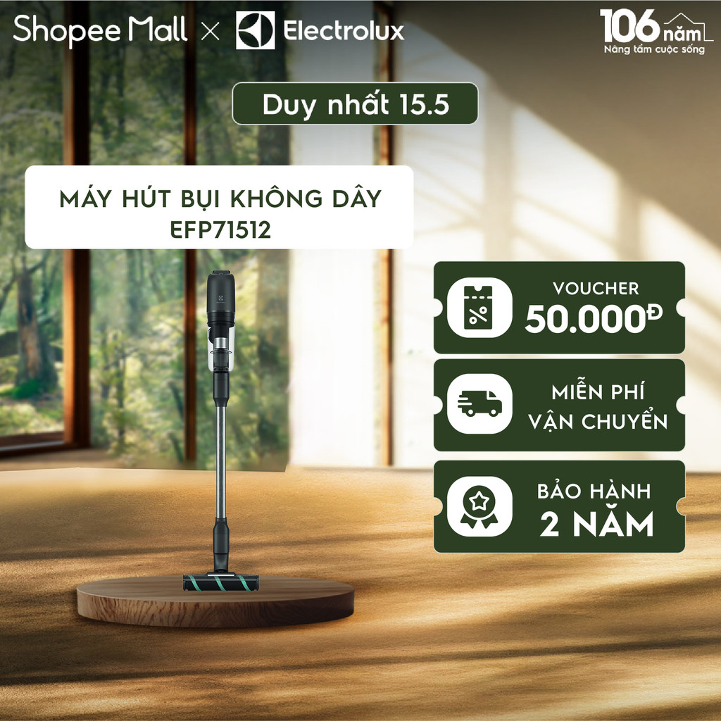 [Mới] Máy hút bụi Electrolux không dây UltimateHome 700 EFP71512 - Đầu hút PowerPro hạn chế xoắn rối