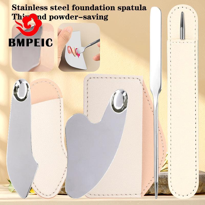 BMPEIC Thép không gỉ Guasha Cạp Với Túi Da Pu Kim Loại Thìa Máy Mát Xa Mặt Làm Đẹp Da Mặt Dụng Cụ Ch