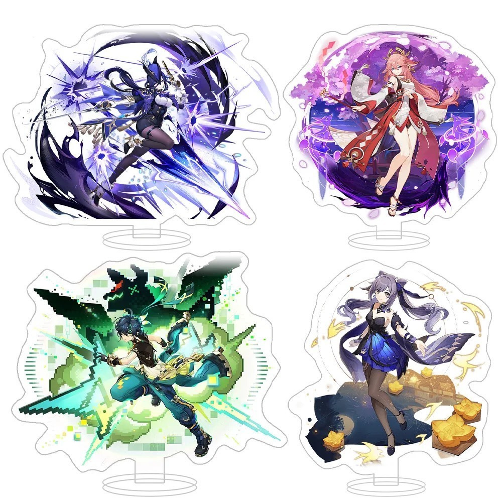 Standee Genshin Impact Acrylic Figure Character Decoration Clorinde Navia Furina Kinich Emilie Yae M