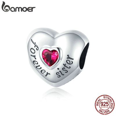 Hạt Trang Sức Bamoer SCC1835 Bạc Sterling 925 In Chữ Forever Love Sáng Tạo Bắt Mắt Cho Nữ