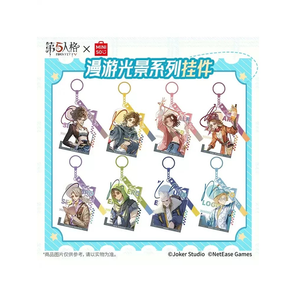 Móc khóa Identity V chính hãng Miniso series Roaming Scenery mica acrylic trang trí treo balo Demi B