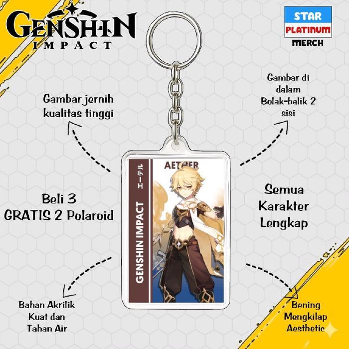 Gantungan Kunci Genshin Impact - Keychain Genshin Impact - Ganci Anime Game - Gantungan Kunci Xiao -
