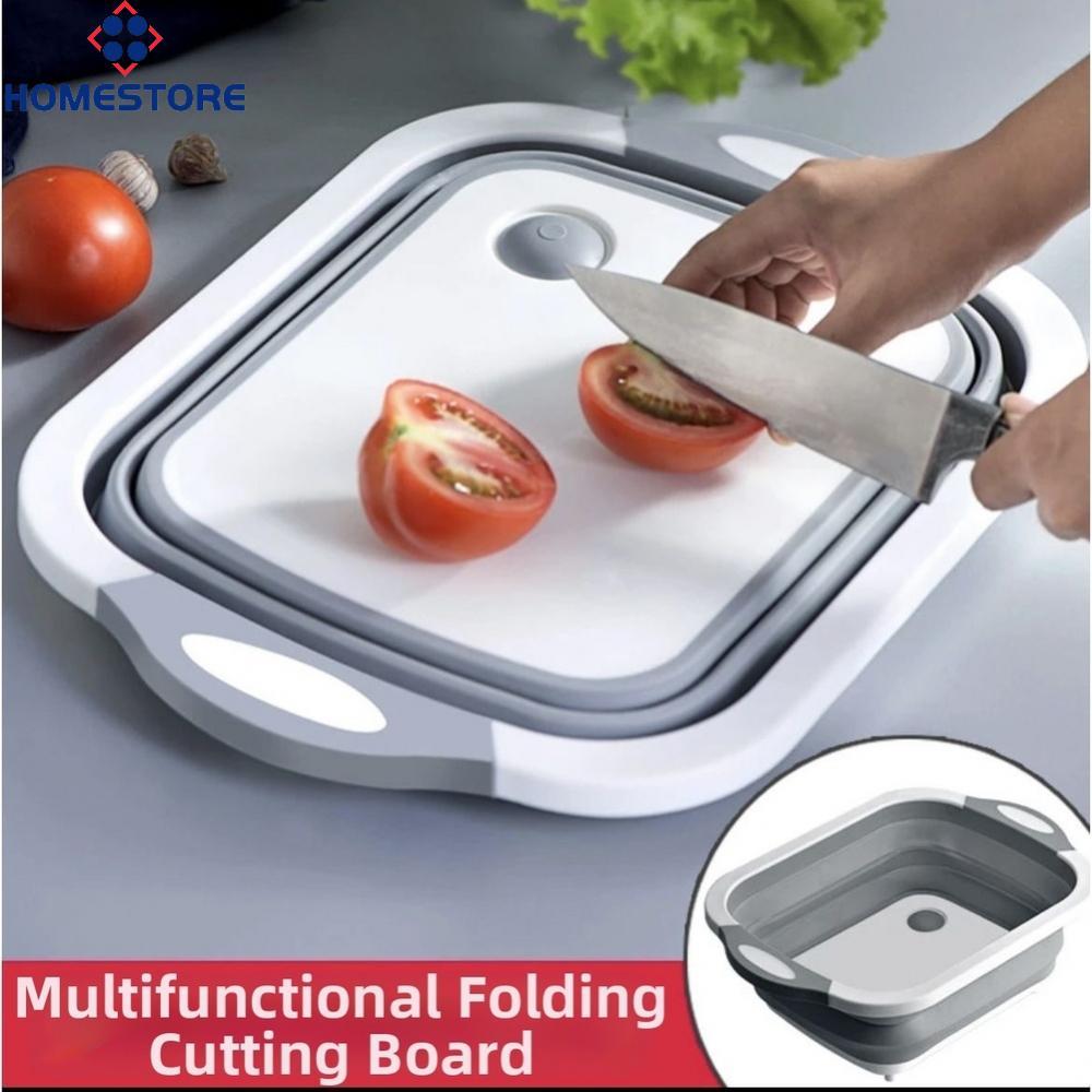 [Homestore]3-in-1 Cutting Board Multifunctional Design Foldable Structure Kitchen Organizer