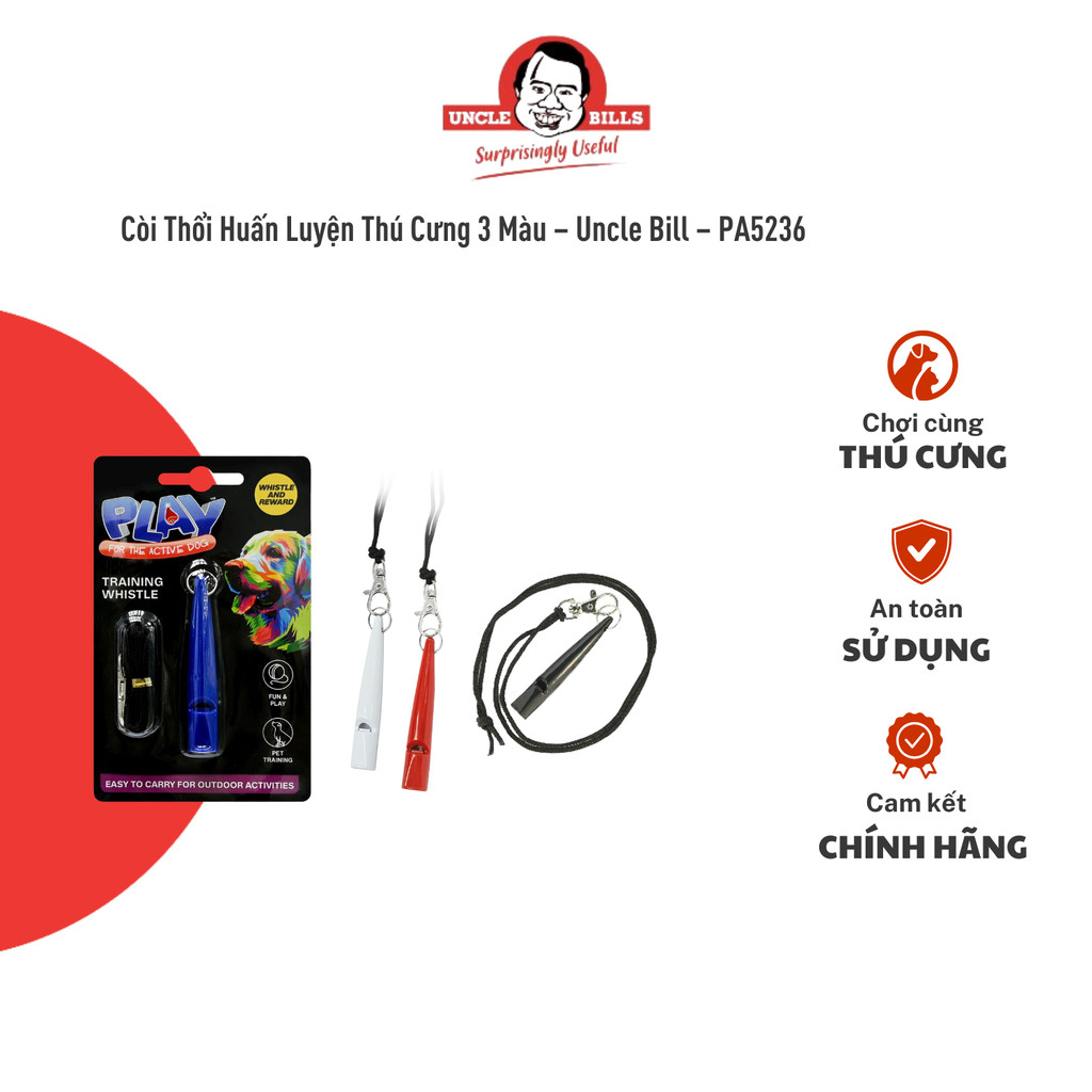 Còi Thổi Huấn Luyện Thú Cưng 3 Màu – Uncle Bill – PA5236