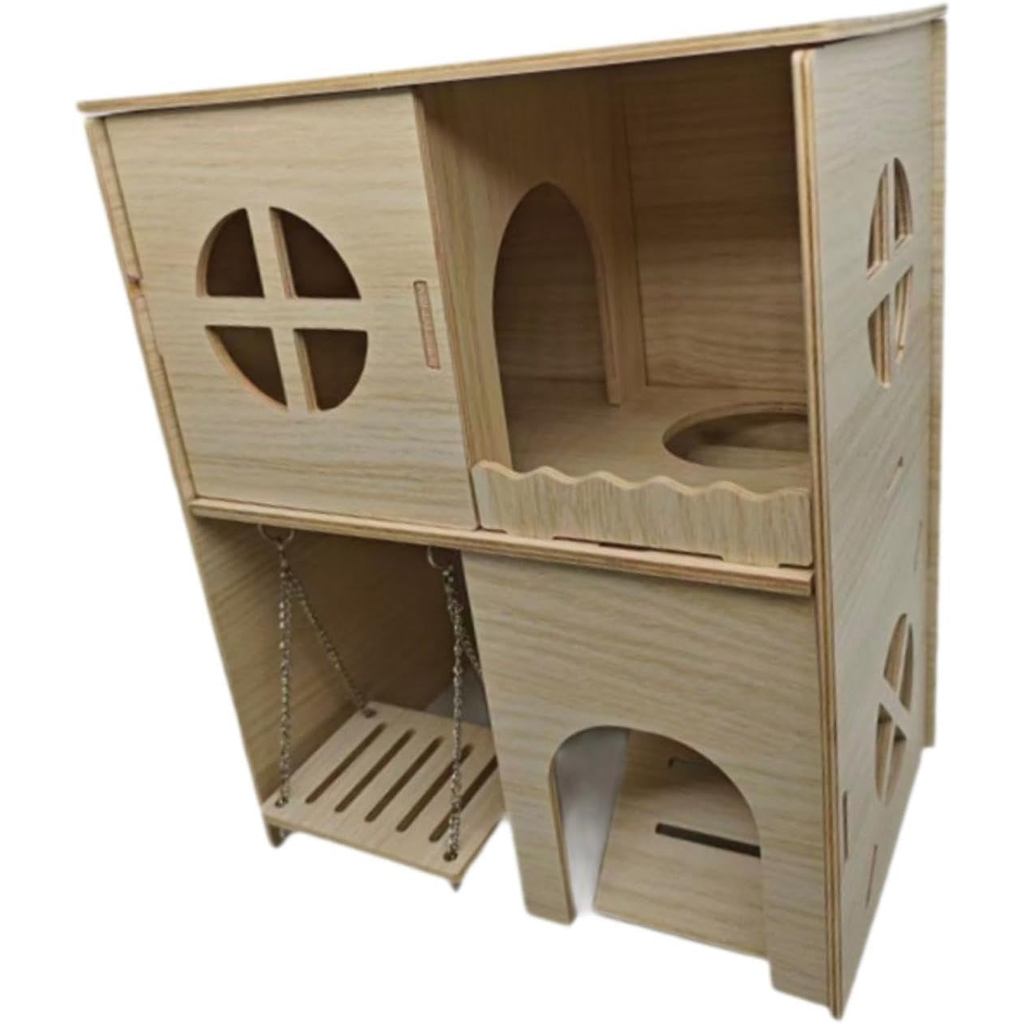 Hai Tầng Gỗ Hamster Nhà Hamster Hamster Nhà Hamster Vật Liệu Ẩn Vườn Chuột Nhà Syria Hamster Lồng Ph