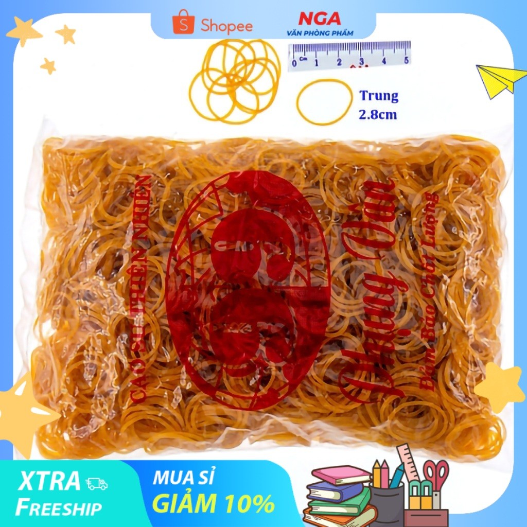 [MUA SỈ GIẢM 10%] Dây thun, dây chun dẻo vàng, trung 2.8cm (500gr/bịch)
