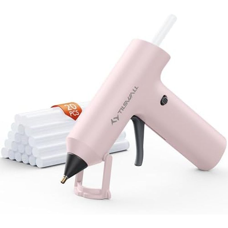00mAh Built-in Battery Hot Melt Glue Gun, 20 Premium Glue Sticks, Mini Glue Gun Ideal for Crafts, DI