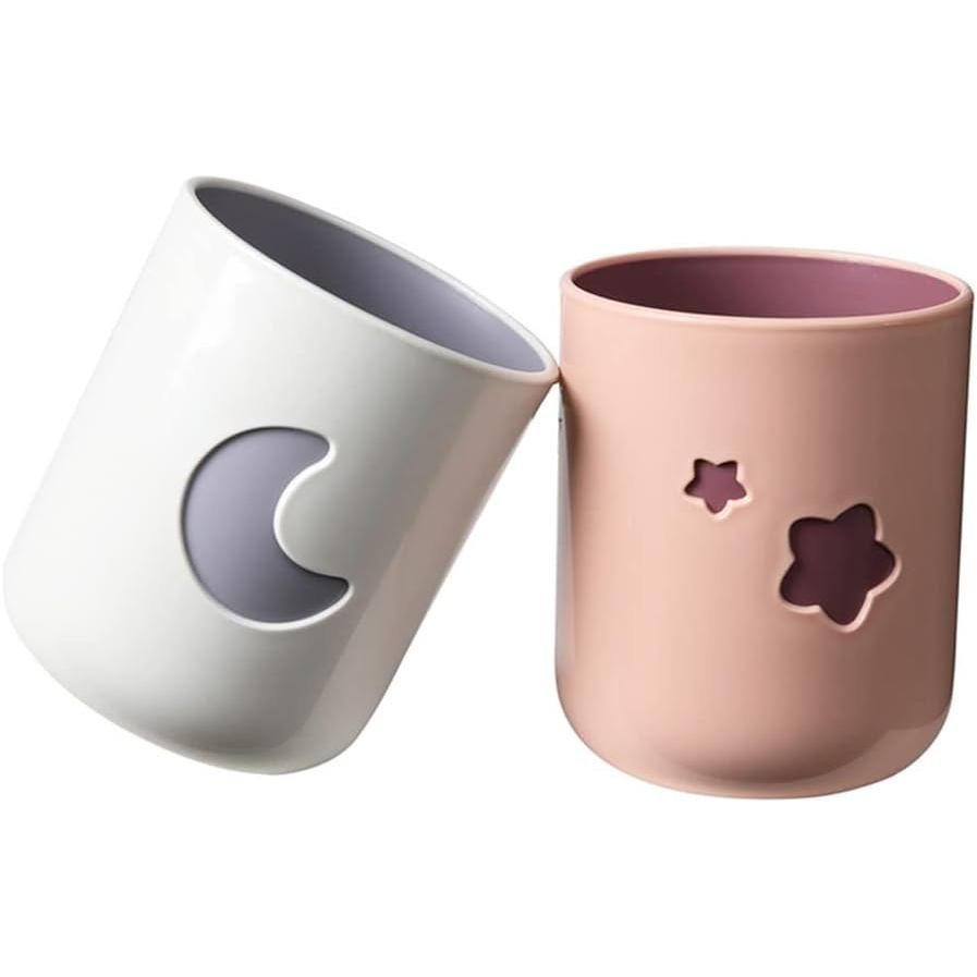 Cốc đựng bàn chải đánh răng cặp đôi Moon & Stars 2 chiếc, Cốc uống nước dày 13,5oz Hộp đựng bàn chải