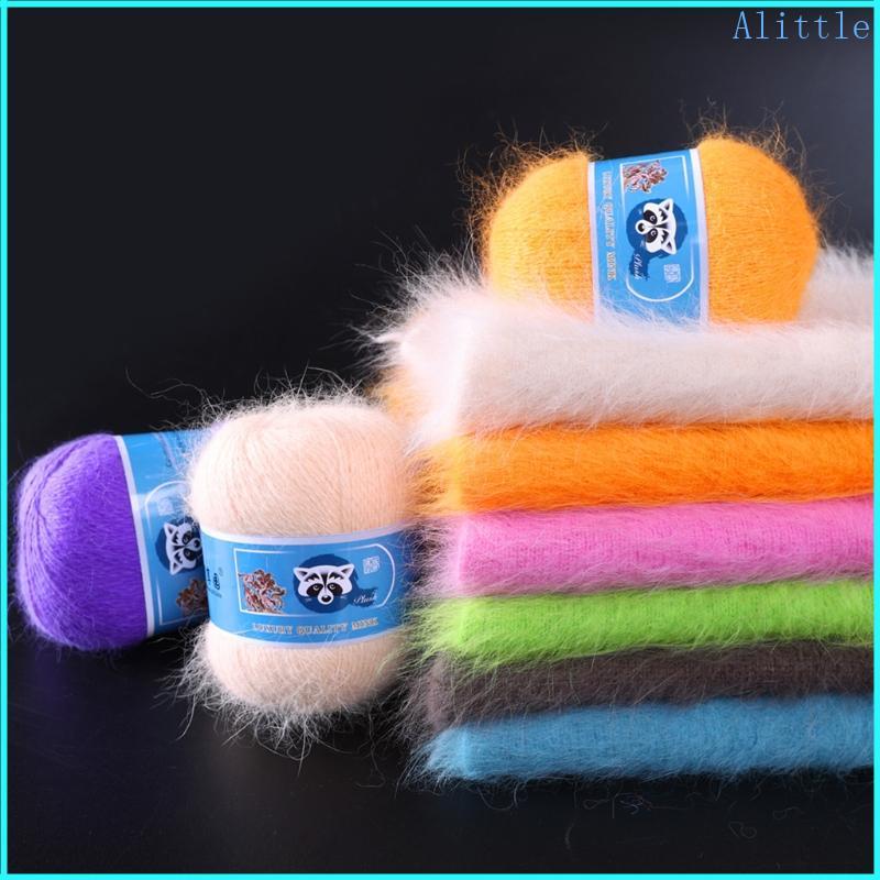 Alia 50 + 20g Bộ Đan Tay Chồn Len Nguyên Chất Chồn Len Sợi Móc Vật Liệu