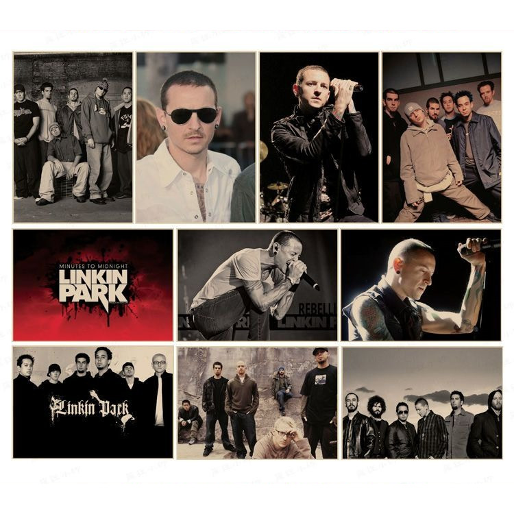 LINKIN PARK LINKIN PARK Giấy Kraft Retro Rock Poster Châu Âu Mỹ Hòa Nhạc Ngôi Sao Trang Trí Tranh