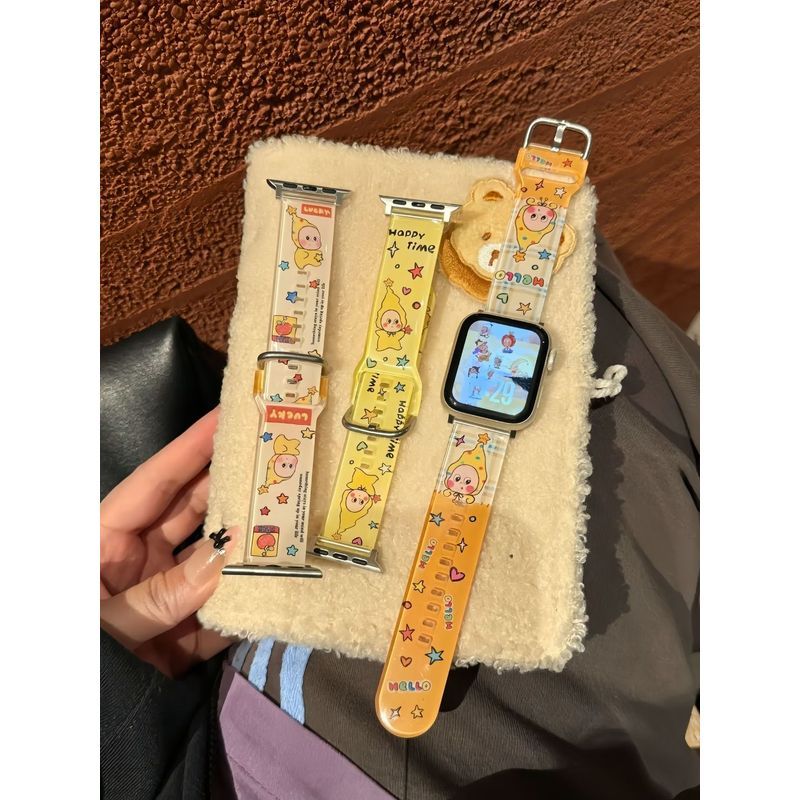 Thích hợp cho Xiaomi Bracelet 9pro Phim hoạt hình TPU Star Picker Strap GT6 / Fit4 / vivoOPPO Apple#