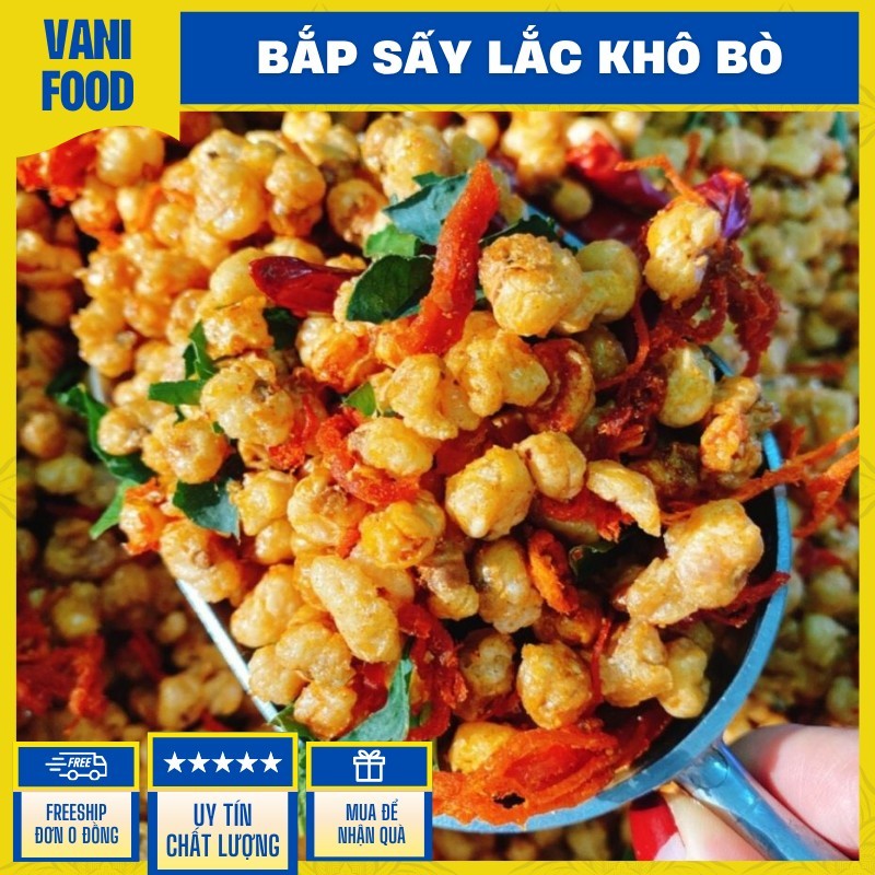 (HÀNG MỚI) Bắp Sấy Khô Bò Lá Chanh - Giòn Rụm Đậm Đà - Bắp Khô Bò - Bắp Rang - Bắp Sấy Mix Khô Bò